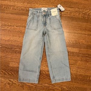 NWT abercrombie kids high rise wide leg denim jeans